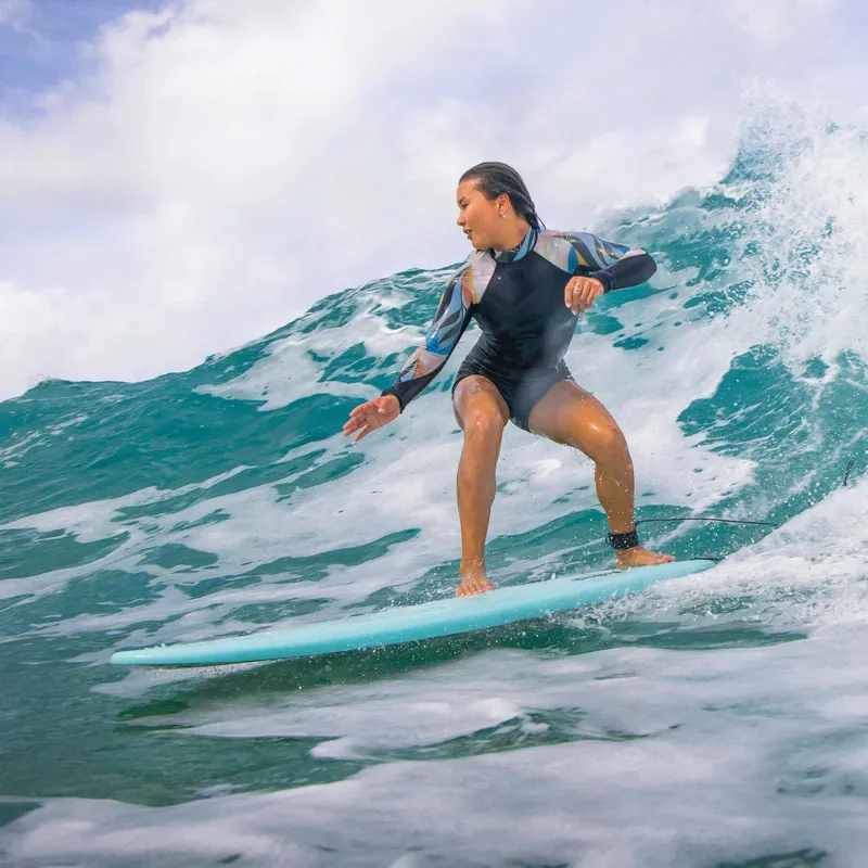 Softech Sky Brown Soft Surfboard in Seafoam/Lavender-3